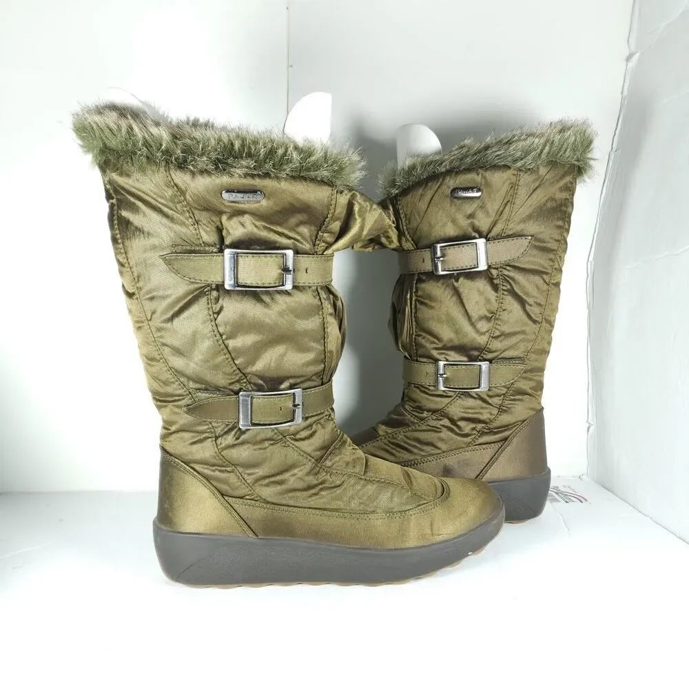 Pajar Canada Women's US9,5 EU40 Bronze brown Faux Fur Wedge Winter Boots
